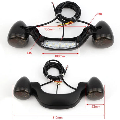 Bullet Rear Brake LED Light Bar Turn Signal For Harley Street Glide FLHX 10-23
