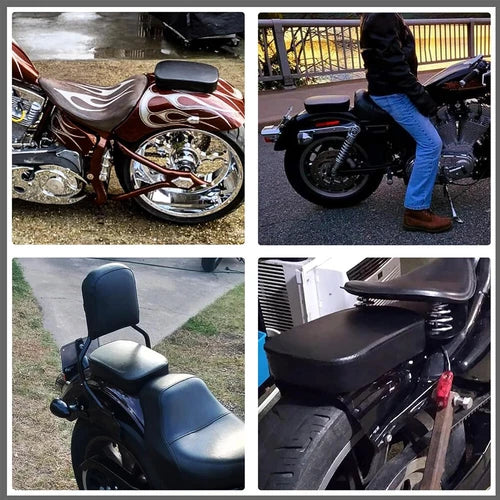 Rear Pillion Passenger Pad Seat 8 Suctions Cups For Harley Bobber Chopper Custom