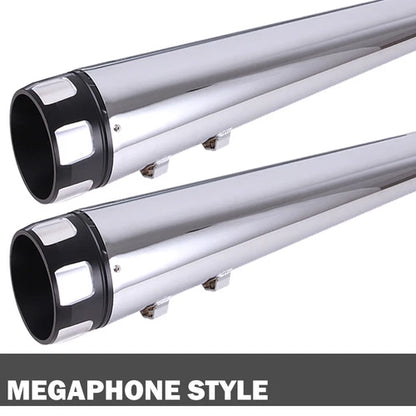 4" Chrome Slip on Mufflers Exhaust Pipes for Harley Touring Bagger Dresser 95-16