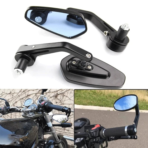 For Honda Yamaha Suzuki Ducati 7/8" Handle Bar End Motorcycle Rear View Mirrors