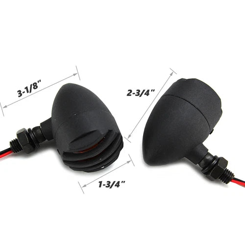 4X Black Grill Bullet Motorcycle Turn Signal Indicator Lights Blinker For Harley