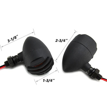4X Black Grill Bullet Motorcycle Turn Signal Indicator Lights Blinker For Harley