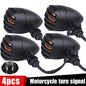4X Black Grill Bullet Motorcycle Turn Signal Indicator Lights Blinker For Harley