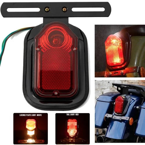Red Brake Taillight License Plate Lamp for Harley Softail Touring Bobber Chopper