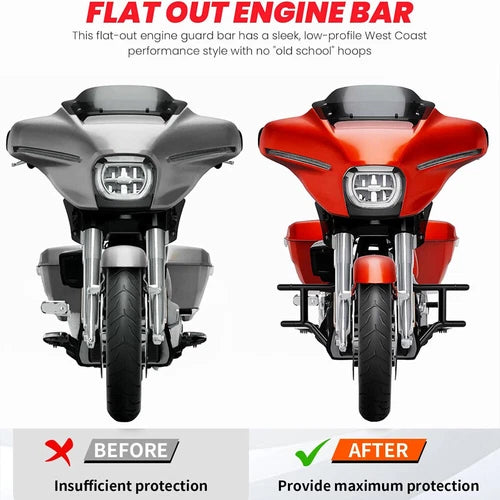 Front Highway Engine Guard Crash Bar For Harley Electra Road Glide King 2009-Up