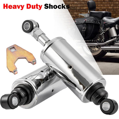 Chrome Adjustable Lowering Shocks For 1989-1999 Harley Softail FLST FXST Fatboy