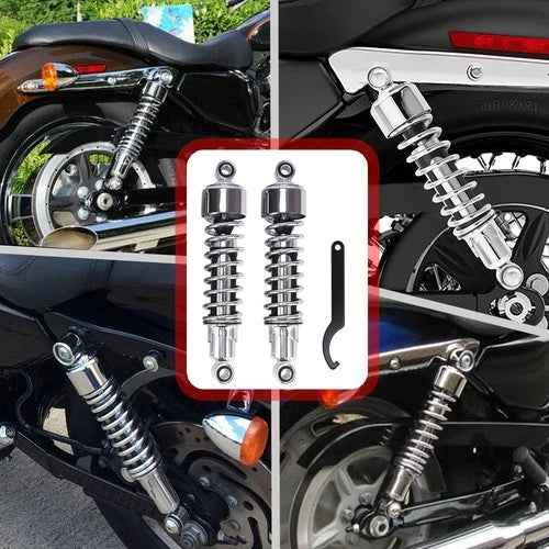 11.75" Chrome Rear Suspension Shock For Harley Sportster Iron 883 1200 XL XR FXR