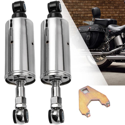 Chrome Adjustable Lowering Shocks For 1989-1999 Harley Softail FLST FXST Fatboy