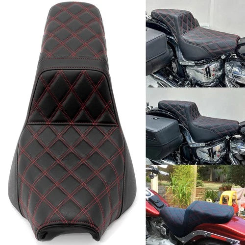 Black Driver Passenger Seat For Harley Softail Slim Deluxe StreetBob 2018-2024