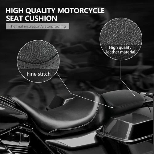Rear Pillion Passenger Pad Seat 8 Suctions Cups For Harley Bobber Chopper Custom