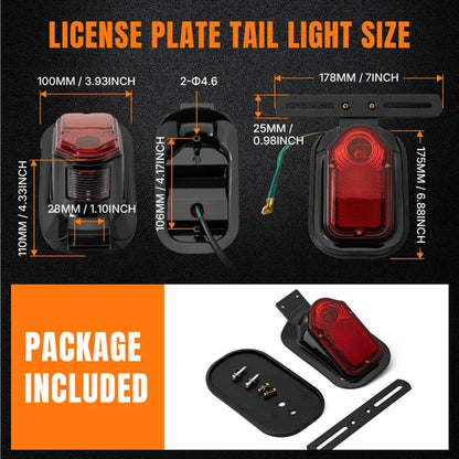 LED Rear License Plate Tail Light Lamp For Harley Bobber Chopper Cruiser Custom