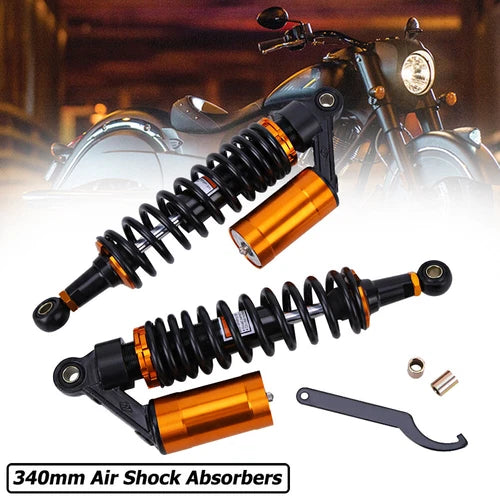 13.5" 340mm Motorcycle Rear Air Shocks Absorbers Suspensions For Harley Touring
