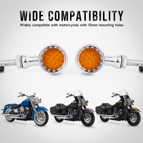2X Motorcycle LED Bullet Blinker Brake Running Turn Signal Tail Light For Harley