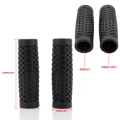 Motorcycle Black Rubber 1'' Handle Bar Hand Grips For Harley Dyna FXD FLHT XL883