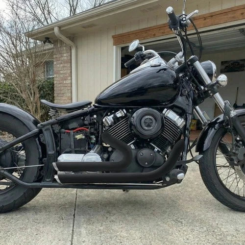For Yamaha V Star 650 XVS650 Shortshots Staggered Exhaust Pipes Dragstar 650 400