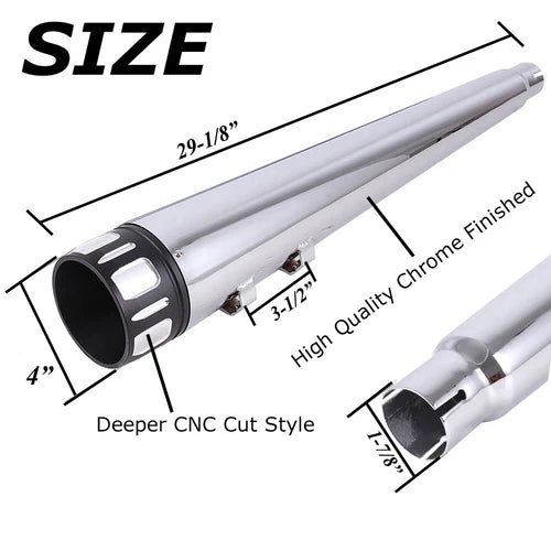 4" Slip On Mufflers Exhaust Pipes For DNA Harley Road Street Electra Glide 95-16