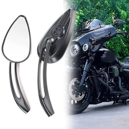Motorcycle Skull Rearview Side Mirrors For Harley Dyna Electra Road Glide Black