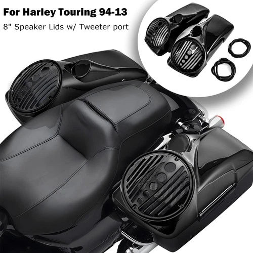 Vivid 8" Speaker Lids w/ Tweeter port ABS For Harley 1994-2013 Touring FLHT FLTR
