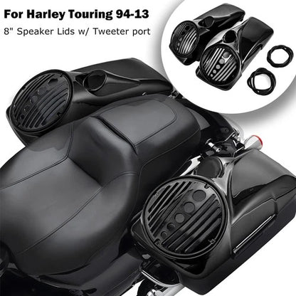 Vivid 8" Speaker Lids w/ Tweeter port ABS For Harley 1994-2013 Touring FLHT FLTR