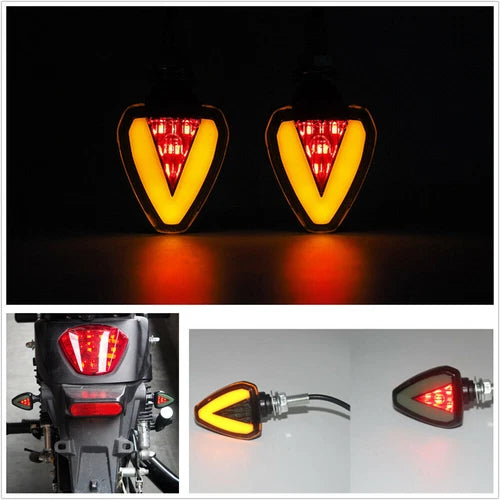 2x Motorcycle LED Turn Signals Blinker Light Indicator Amber Red Lamp Universal