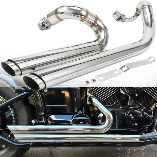 Chrome Exhaust Pipe Systems Fit for Yamaha V star 650 XVS650 Dragstar 650 XVS400