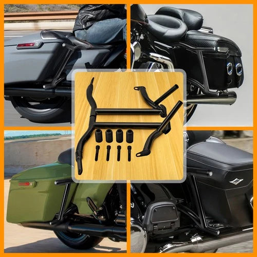 Rear Saddlebag Support Guards Rails For Harley Touring Models FLH FLT 2009-2025