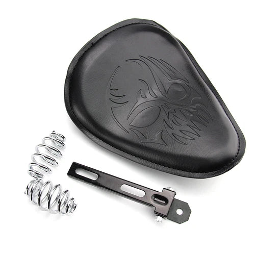 Black Skull Motorcycle Spring Bracket Solo Driver Seat For Harley Chopper Bobber