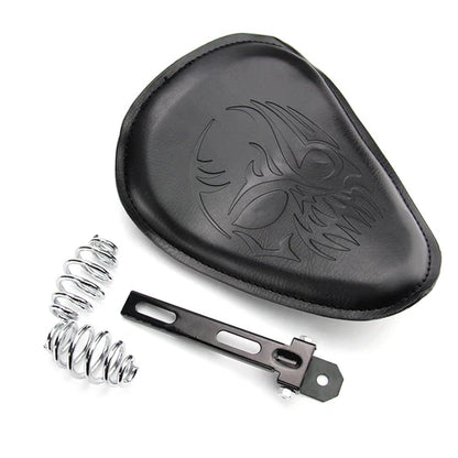 Black Skull Motorcycle Spring Bracket Solo Driver Seat For Harley Chopper Bobber