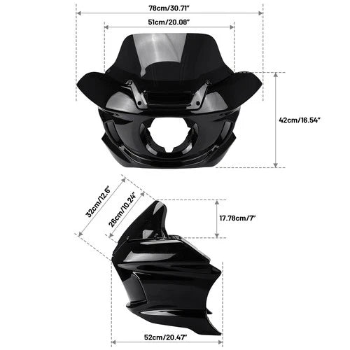 Front Headlight Fairing Windshield w/ Bracket For Harley Low Rider ST 2018-2025