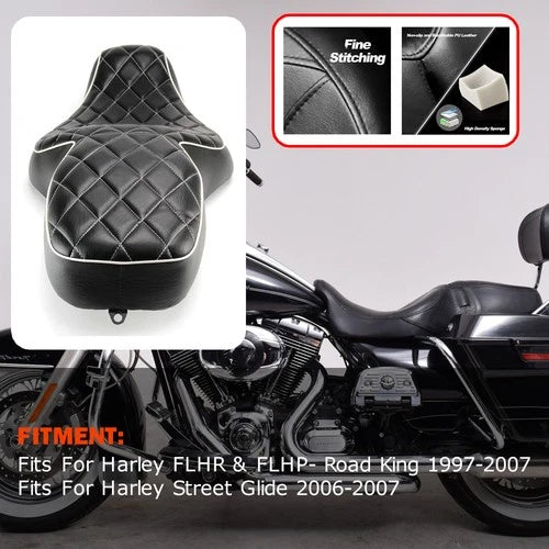 Driver Passenger Seat 2-up For Harley Touring Road King 97-07 Street Glide 06-07