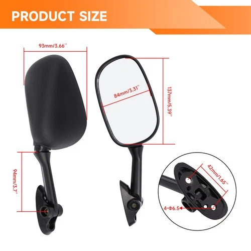 Pair Rear View Mirrors For Suzuki GSXR1000 2003 2004 GSXR 600 GSXR750 2004 2005
