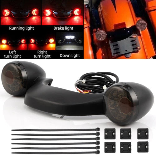 Bullet Rear Brake LED Light Bar Turn Signal For Harley Street Glide FLHX 10-23