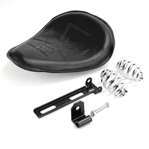 For Harley Softail Bobber Chopper Motorcycle Solo Seat w/ 3" Spring Bracket Kit