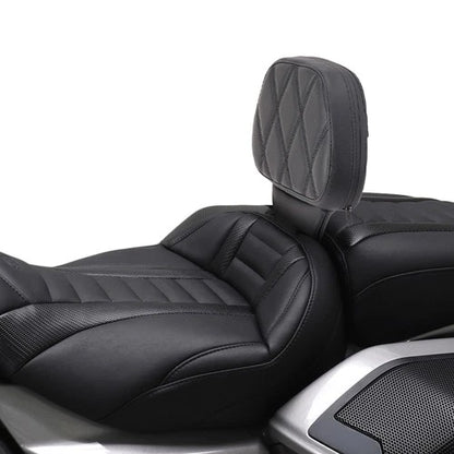 Adjustable Driver Backrest Pad w/ Mount Brackets for Harley Touring Street Glide