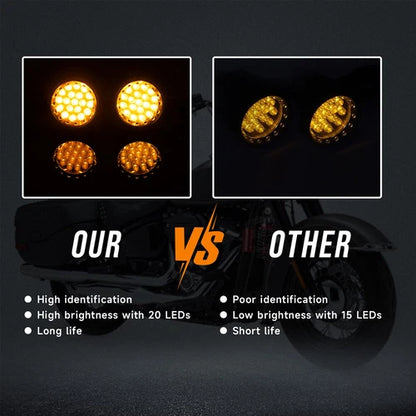 2X Motorcycle LED Bullet Blinker Brake Running Turn Signal Tail Light For Harley