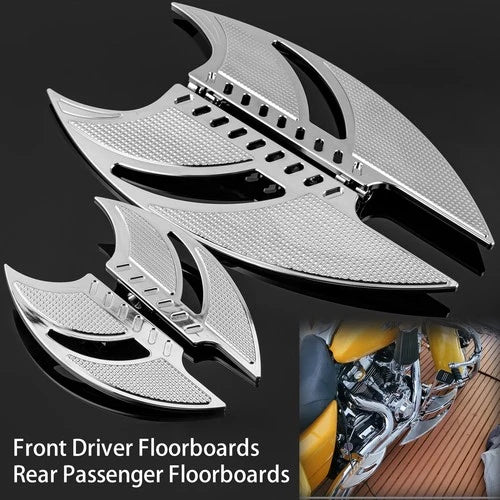 Front + Rear CNC Floorboards Foot Pegs Footrest Pedals For Harley FLTR FLHR