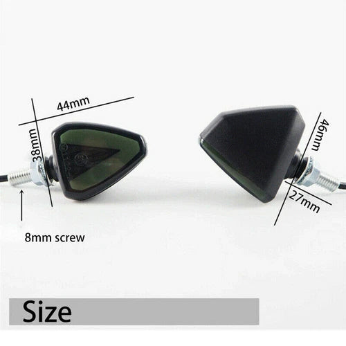 2X Universal Mini LED Motorcycle Turn Signals Indicator Amber Blinker Light Lamp