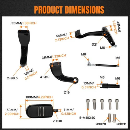 Mid Control Shifter Lever Foot Pegs Kit Fit For Harley Sportster XL 2004-2013