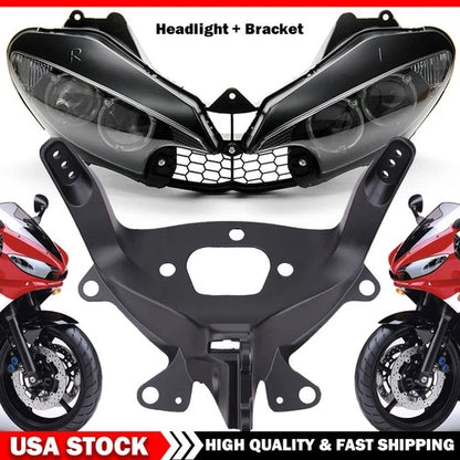 YZF R6S Headlight Lamp Assembly + Fairing Stay Bracket For Yamaha YZF-R6 03-2009