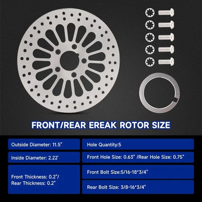 11.5 in Front & Rear Brake Rotor for Harley Electra Glide Heritage Softail Dyna