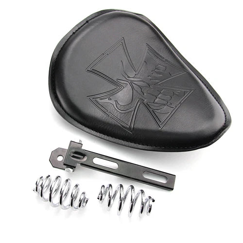For Harley Softail Bobber Chopper Motorcycle Solo Seat w/ 3" Spring Bracket Kit