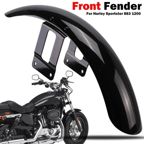 Vivid Black Front Fender Fits For Harley Sportster XL Iron 1200 XL883 XL1200 72