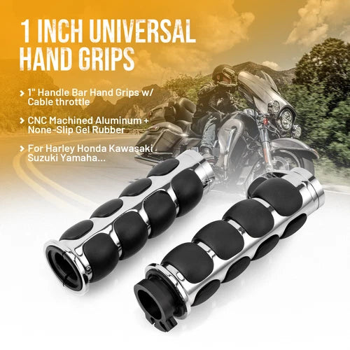 Motorcycle Handle Bar Hand Grips 1" For Honda VTX1300 VTX1800 Sabre VT 1100 1300