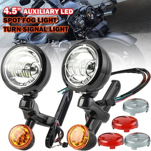 4.5" LED Auxiliary Spotlight Passing Light For Harley Road King Electra Glide FL