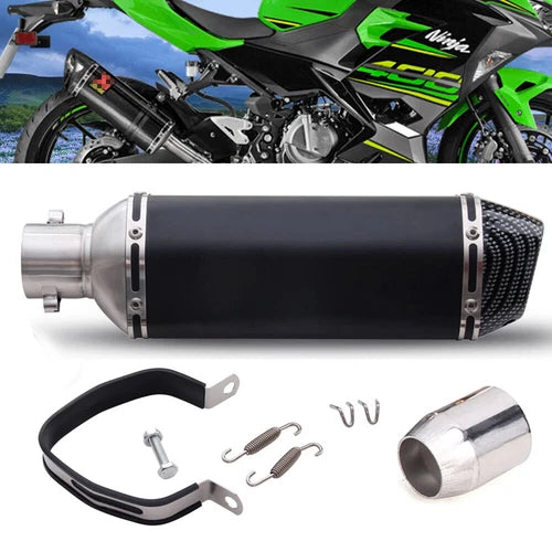 Carbon Fiber 38-51mm Exhaust Muffler Tail Pipe Slip-On For Universal Motorcycle