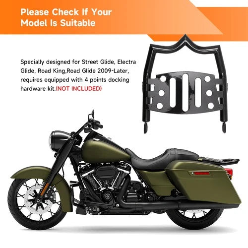Black Detachable Luggage Rack For 09-25 Harley Road Electra Street Glide Special