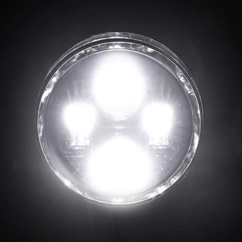 LED Chrome Hi/Lo Bullet Headlight Headlamp For Harley Bobber Chopper Cruiser