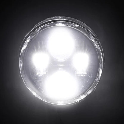 LED Chrome Hi/Lo Bullet Headlight Headlamp For Harley Bobber Chopper Cruiser