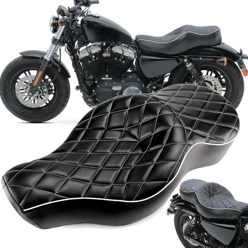 Driver & Passenger Seat Dual-Zone Two up For Harley Sportster XL883N XL1200 04+