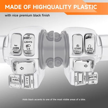 Chrome Hand Control Switch Button Caps Fit For Harley Street Electra Glide 96-13